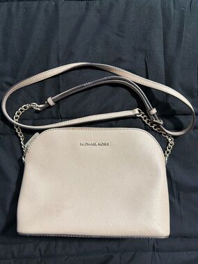 Michael Kors Pale Beige Crossbody with Chain Strap